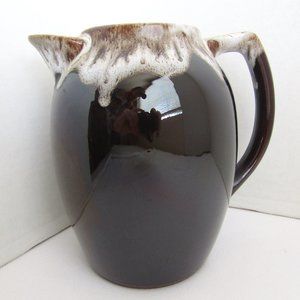Nice Vtg Del Coronado Drip Edge Pitcher, Collectible Glazed Ceramic 7-3/8" Japan